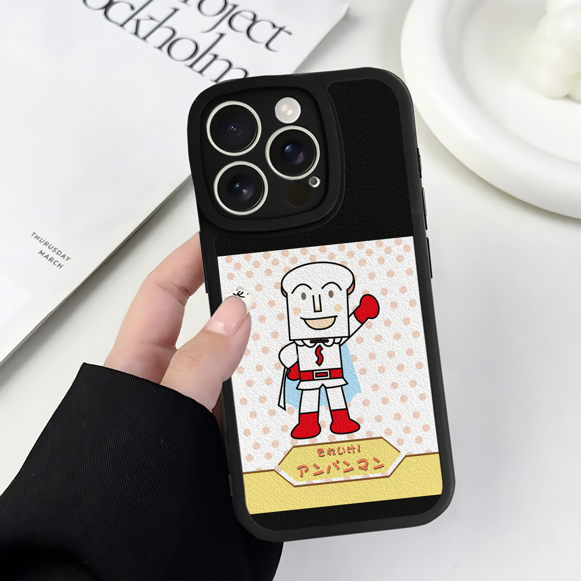 （画像用） アンパンマン Anpanman 【iPhone 16シリーズ対応】シリコンスマホケース（レザー調） 材質：シリコン